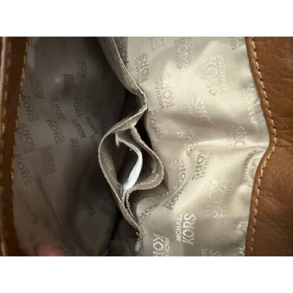 MICHAEL Michael Kors Hamilton Leather Tote Cognac Gold Large Pebbled Leather - Picture 14 of 14